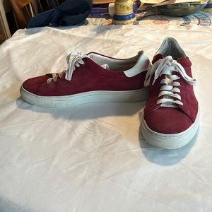 $228 Good Man Brand Size 10 Red Suede Made in Italy 🇮🇹 Sneakers